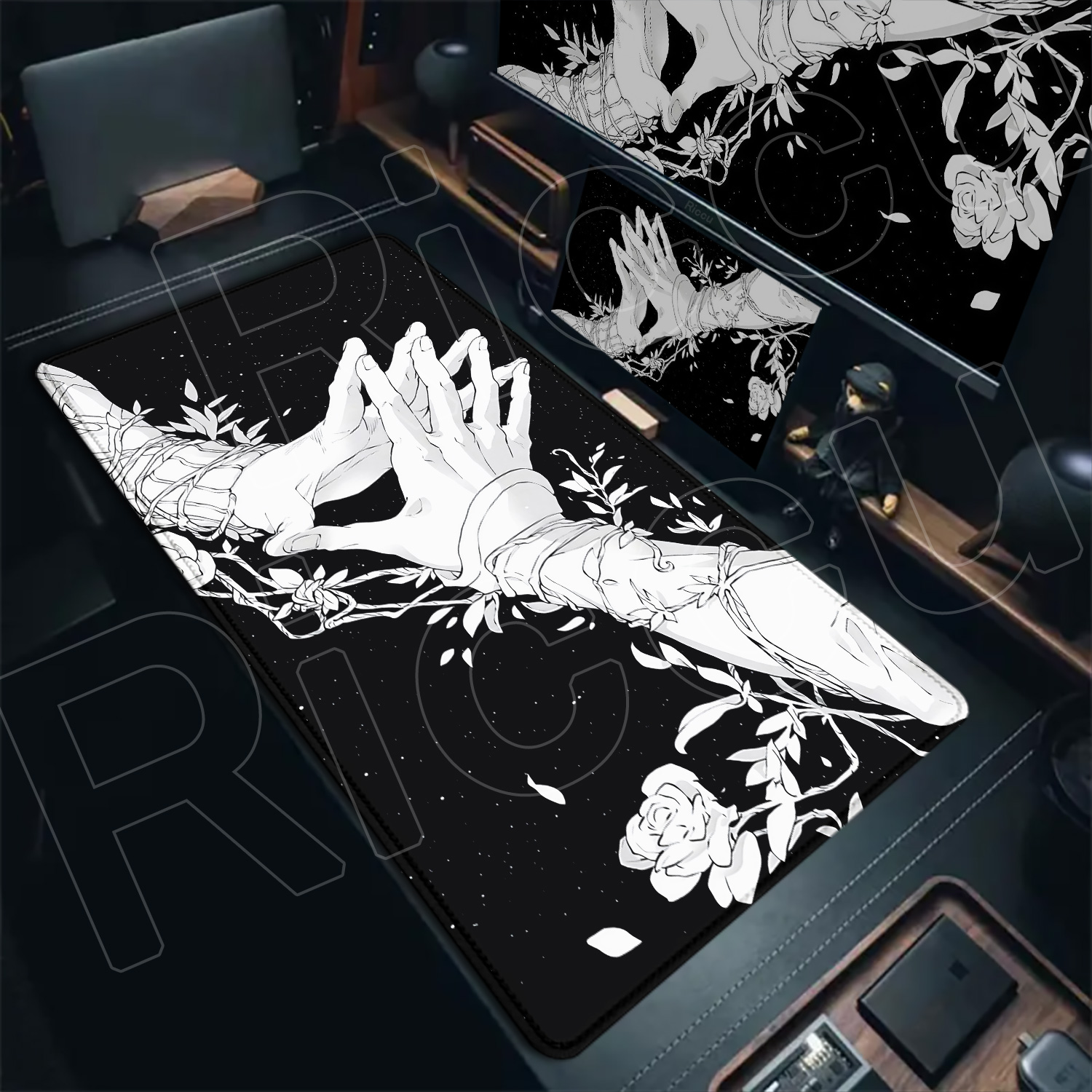 Laptop Accessories Productivity - HD Large Black White XXL Gothic