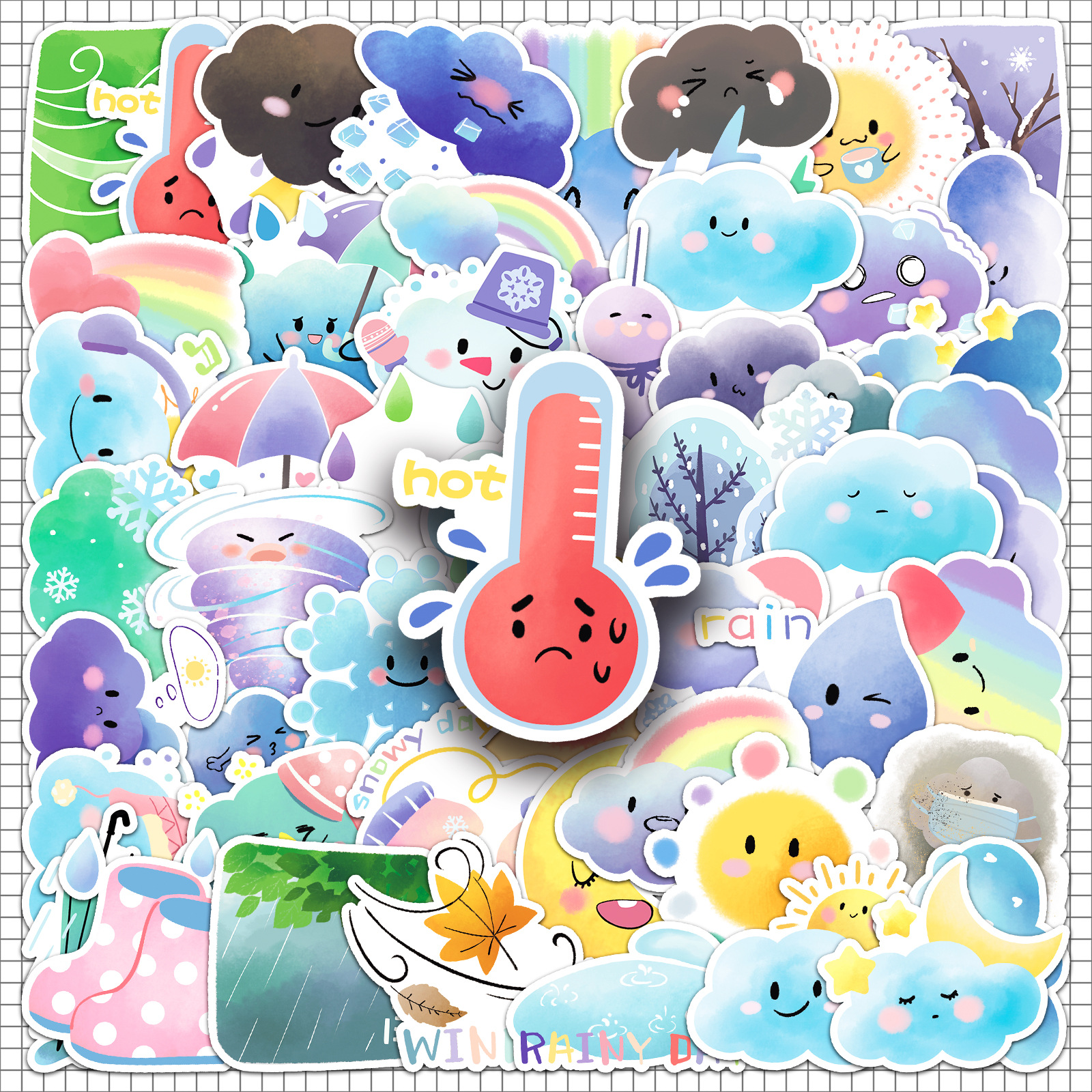 Laptop Accessories Diy - 50pcs/Bag Mood Weather Stickers,Be for Suitcase