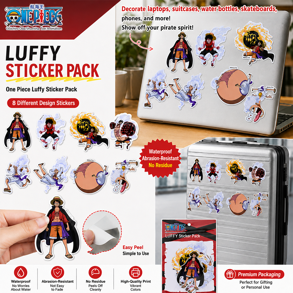 8pcs Official One Piece Luffy  - Laptop Accessories Diy recensione e prezzo