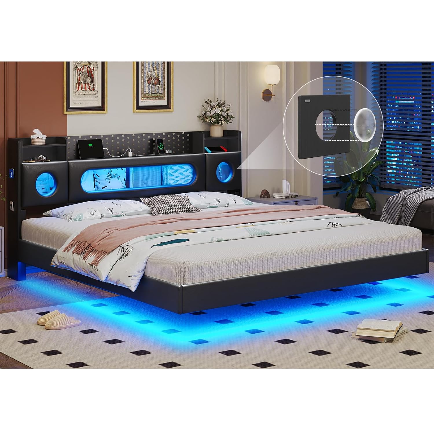 King Floating Bed Frame Storag - Laptop Accessories Light recensione e prezzo