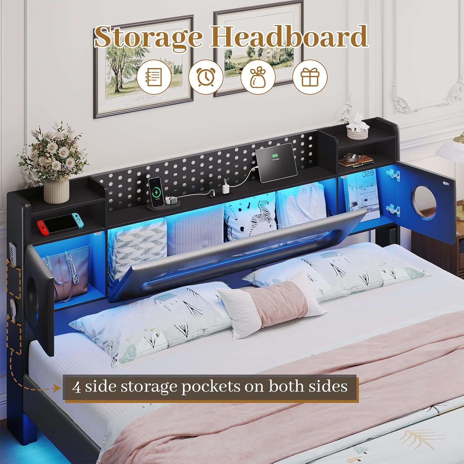 King Floating Bed Frame Storag - Laptop Accessories Light recensione e prezzo