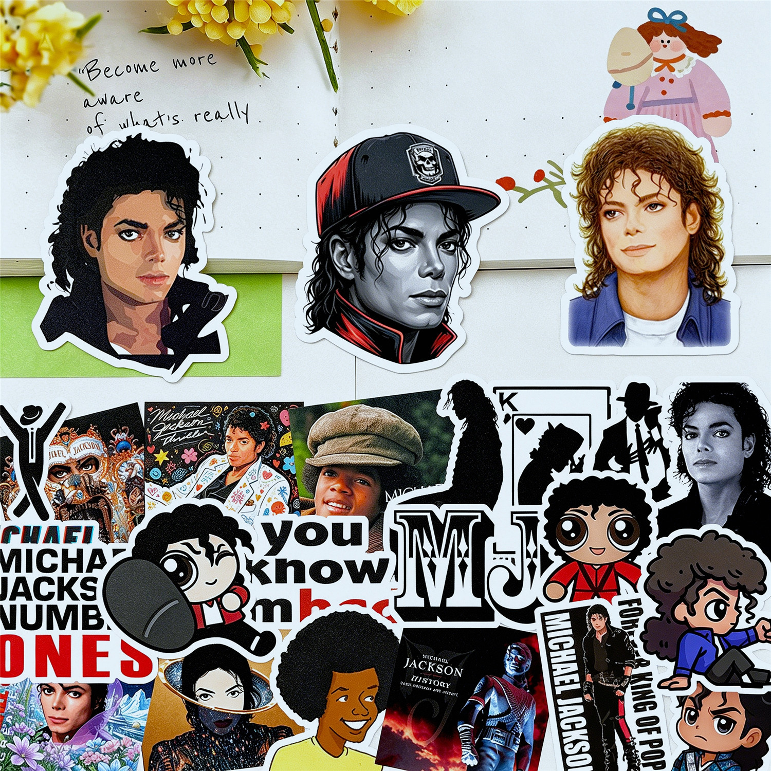 Decorative MJ Stickers 140PCS  - Laptop Accessories Diy recensione e prezzo
