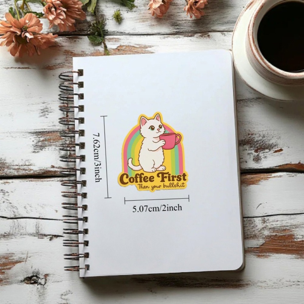 Fun coffee cat stickers Retro  - Laptop Unique Accessories recensione e prezzo