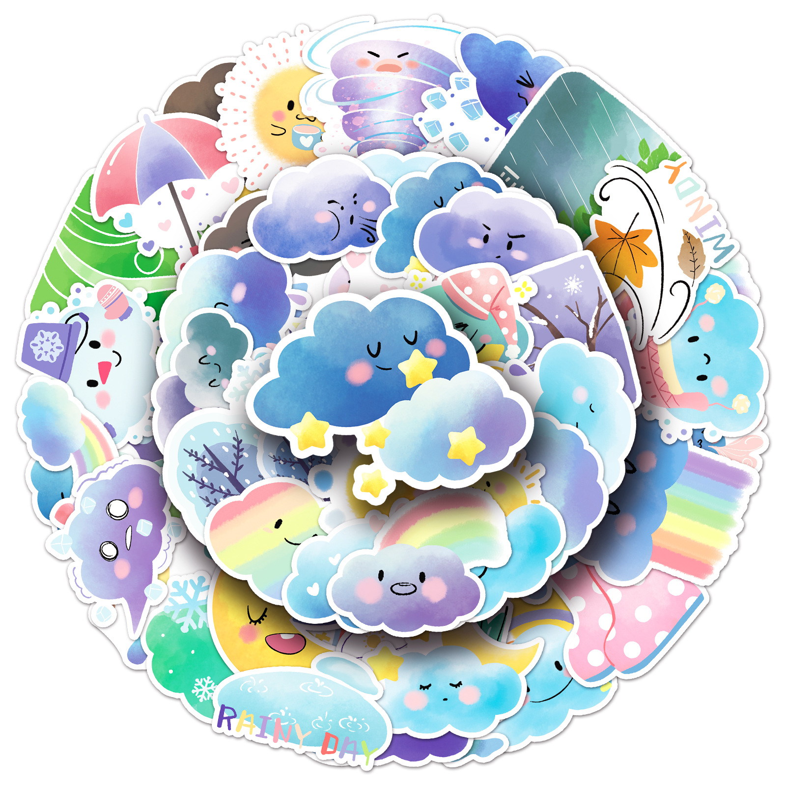 50pcs/Bag Mood Weather Sticker - Laptop Accessories Diy recensione e prezzo